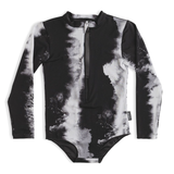 nununu - Long Sleeve Tie Dye Swimsuit - Black