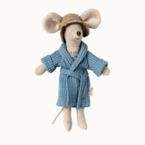 Maileg - Mouse Bathrobe -  Dusty Blue