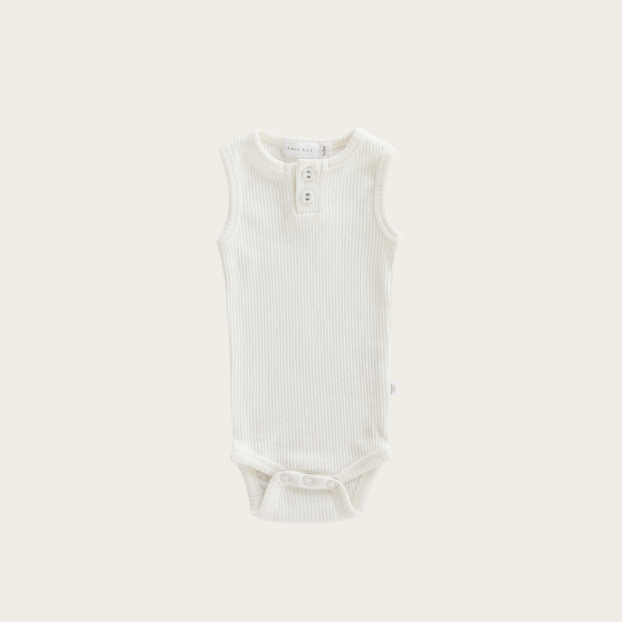 Jamie Kay - Organic Essentials Singlet Bodysuit - Milk