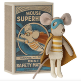 Maileg - Little Brother - Superhero Mouse in Matchbox
