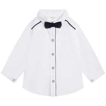 Carrement Beau - Button Up Shirt with Bow Tie - White