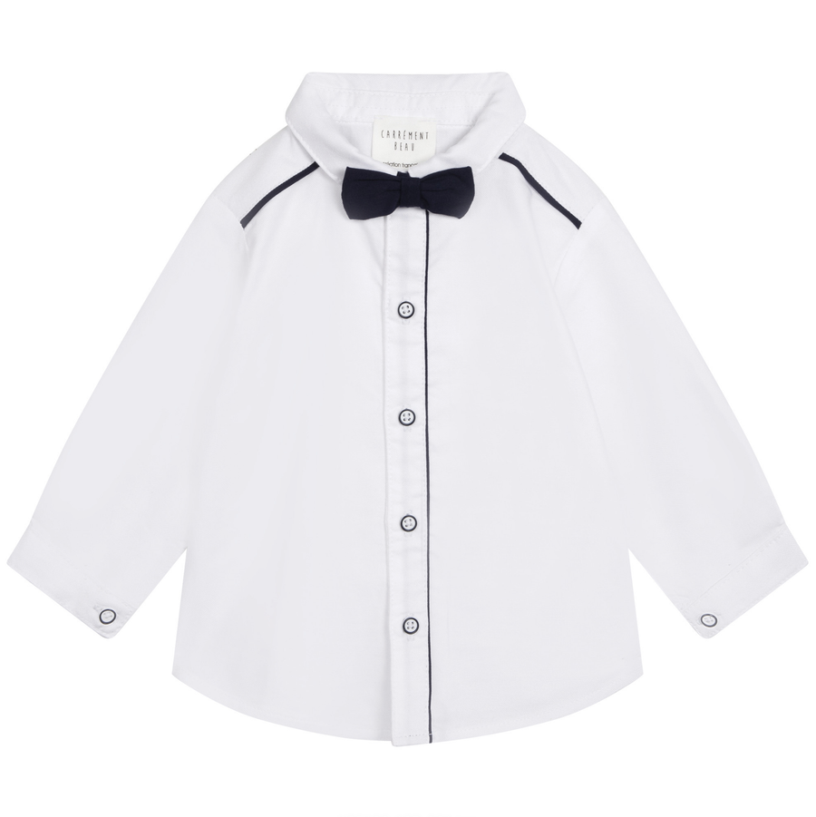 Carrement Beau - Button Up Shirt with Bow Tie - White