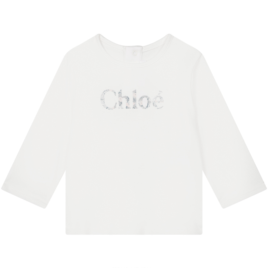 Chloe - Logo Long Sleeve T-Shirt - Off White