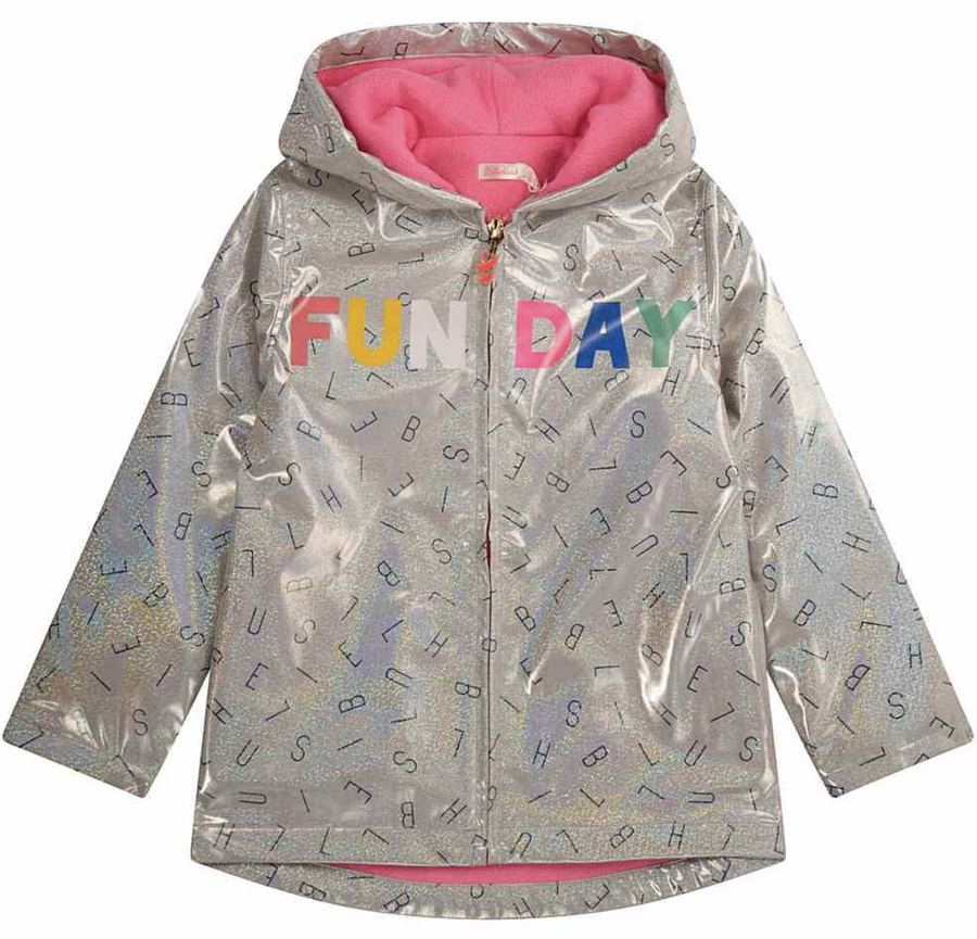 Billie Blush - Hooded Raincoat with Alphabet Funday Graphic - Unique