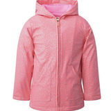 Billie Blush - Hooded Raincoat with Glittery Dots & Logo - 3D