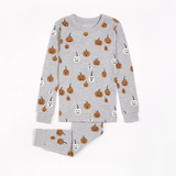 Petit Lem - Jack O'Lantern Glow in the Dark Print PJ Set - Grey