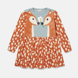 Stella McCartney - Baby Girl Dress with Double Deer Print - Orange