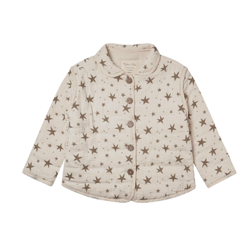 Rylee & Cru - Quilted Collar Coat - Ivory Star