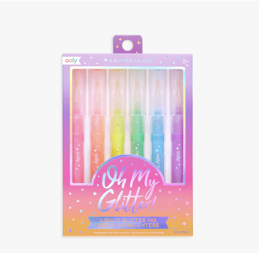 Ooly - Oh My Glitter - Liquid Neon Glitter Highlighters - Set of 6