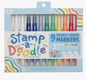 Ooly - Stamp-A-Doodle Double-Ended Markers- Set of 12