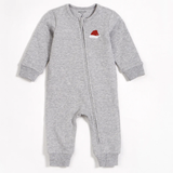Petit Lem - Santa Baby on Heather Grey - Fleece Playsuit