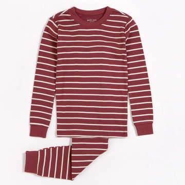Petit Lem - Holly Jolly Stripes Pajama Set - Scarlet