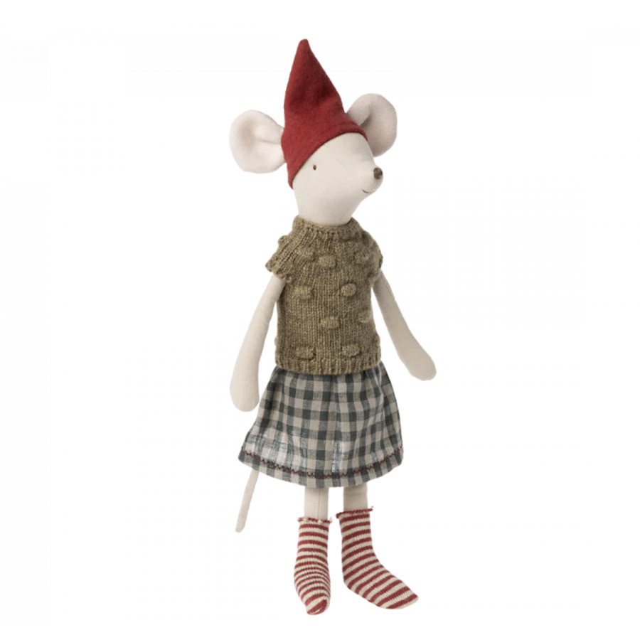 Maileg - Medium Christmas Mouse - Girl