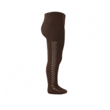 Condor - Side Openwork - Warm Cotton Tights - Brown