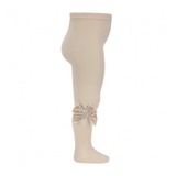 Condor - Side Velvet Bow Tights - Linen