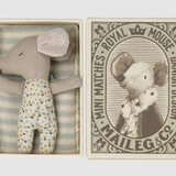 Maileg - Sleepy Wakey Baby Mouse - Blue
