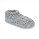 Lemon Loungewear - Girls All Over Cable Slipper - Medium Grey