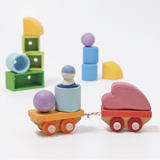 Grimm's - Building set wooden train (17pcs)