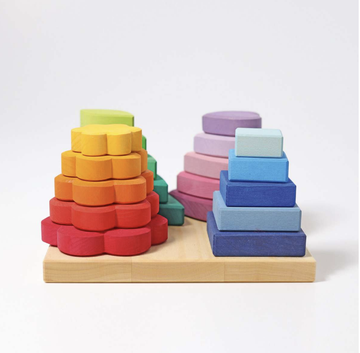 Grimm's Various Shapes Stacking Tower on 4 Pegs