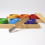 Grimm's Sorting Game Rainbow Bowls, Tweezers and Figures (28pcs)
