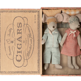 Maileg - Mum and Dad Mice in Cigar Box