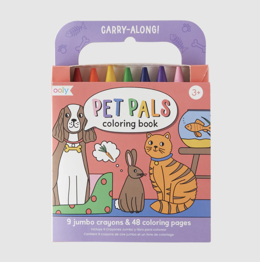 Ooly - Carry Along Crayon & Coloring Book Kit - Pet Pals