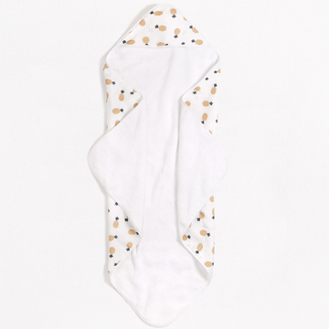 Petit Lem - Hooded Towel - Off White Pineapple