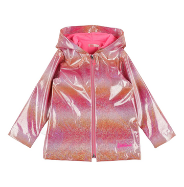 Billie Blush - Multicoloured Iridescent Raincoat with Jersey Lining