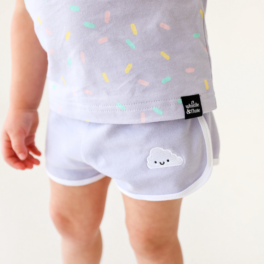 Whistle & Flute - Kawaii Cloud Running Shorts - Taro
