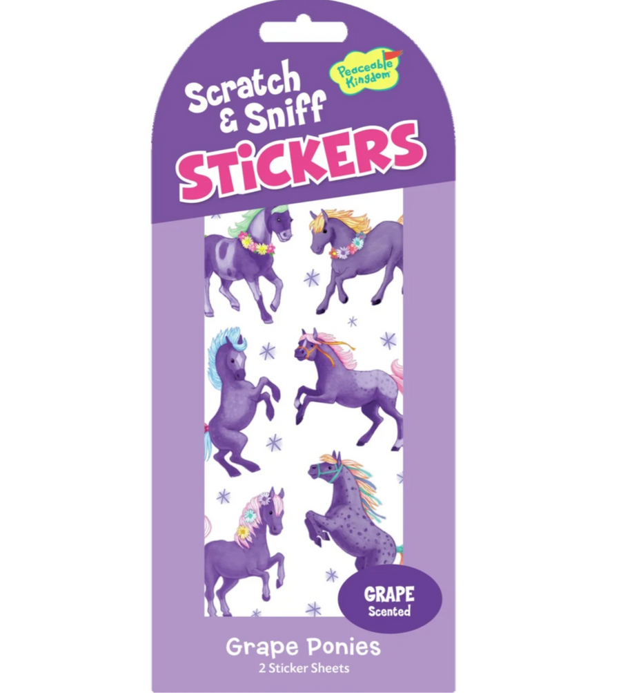 Peaceable Kingdom - Scratch and Sniff Stickers - Grape Ponies