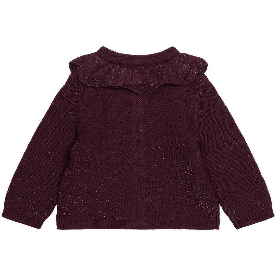 Carrement Beau - Knit Cardigan with Large Collar - Violet
