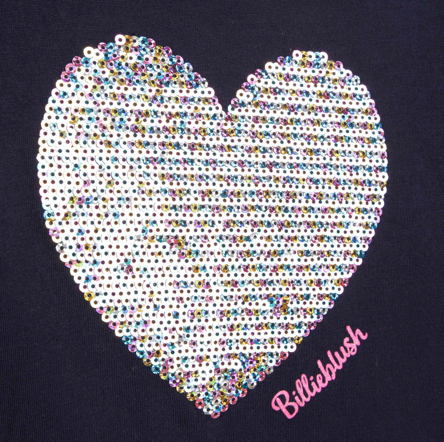 Billie Blush - T-Shirt with Heart Graphic - Navy