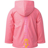Billie Blush - Hooded Raincoat with Glittery Dots & Logo - 3D