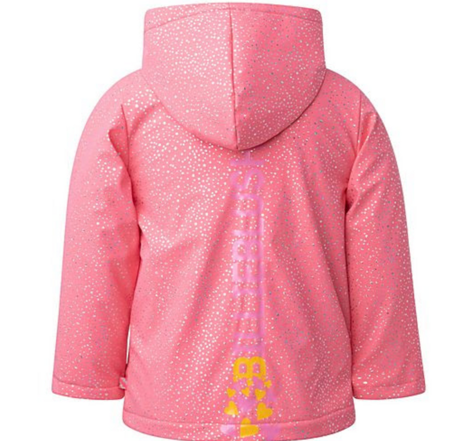 Billie Blush - Hooded Raincoat with Glittery Dots & Logo - 3D