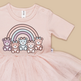 Hux - Rainbow Bears Ballet Onesie - Rose