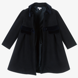 Patachou -Navy Velvet Trim Coat
