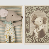 Maileg - Sleepy Wakey Baby Mouse - Blue