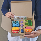 Grimm's - Building set wooden train (17pcs)