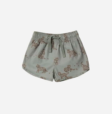 Rylee & Cru - Swim Trunks - Grey Melange Tigers