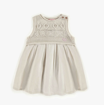 Souris Mini - Sleeveless Linen Knit Dress - Cream