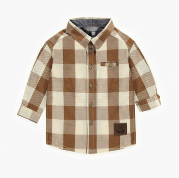 Souris Mini - Brown Checkered Shirt -Seersucker