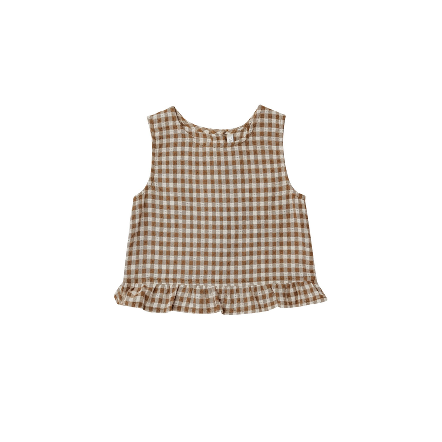 Rylee & Cru - Oceanside Top - Camel Gingham