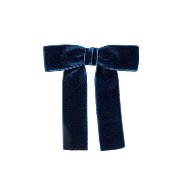Olilia - Large Velvet Bow - Navy