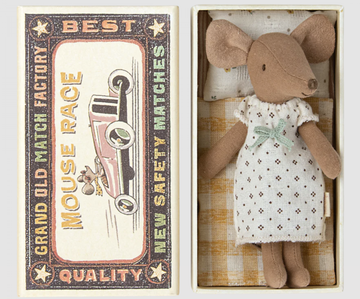 Maileg - Big Sister Mouse in Matchbox - Pointelle