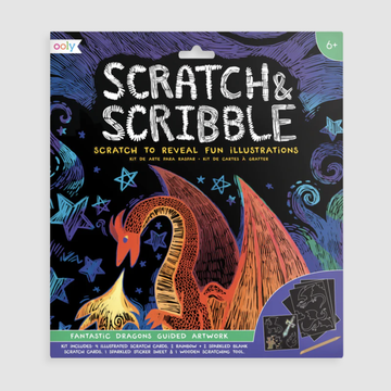 Ooly - Scratch & Scribble Art Kit - Fantastic Dragon - 10 piece set