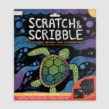 Ooly - Scratch & Scribble Art Kit - Ocean Life - 10 Piece Set