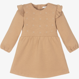 Chloe - Organic Cotton Embroidered Dress - Brown