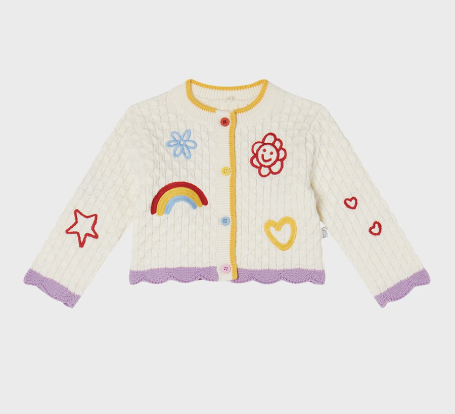 Stella McCartney - Daydreamer Scribble Embroidered Cardigan - White