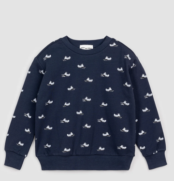 Miles the Label - Snow Mobile Print Sweatshirt - Navy