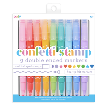 Ooly - Confetti Stamp Double Ended Markers - Set of 9